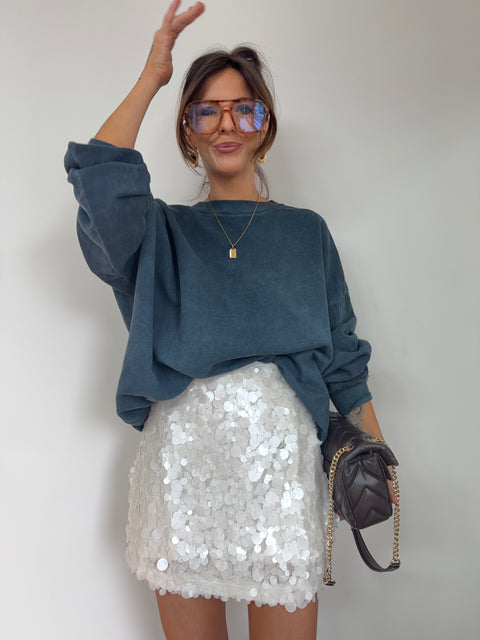 Jupe à sequins - blanche
