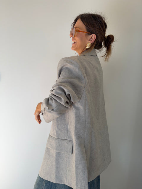 Blazer oversize - gris clair chiné