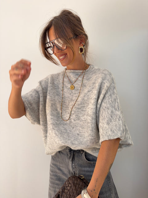 Pull Paris - gris chiné