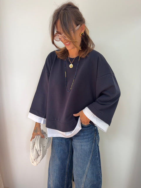 Double t-shirt - bleu