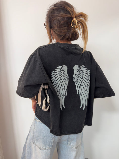 T-shirt Angel - noir chiné