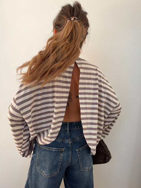 Haut Lover’s ELLA rayé - taupe & blanc