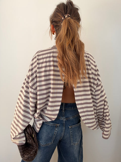 Haut Lover’s ELLA rayé - taupe & blanc