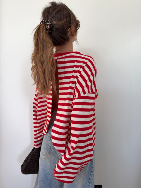 Haut Lover’s ELLA rayé - rouge & blanc