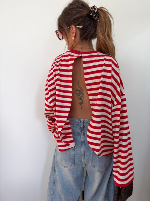 Haut Lover’s ELLA rayé - rouge & blanc