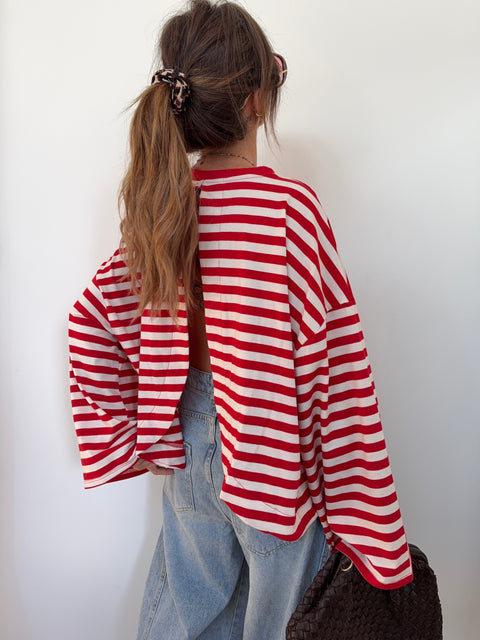 Haut Lover’s ELLA rayé - rouge & blanc