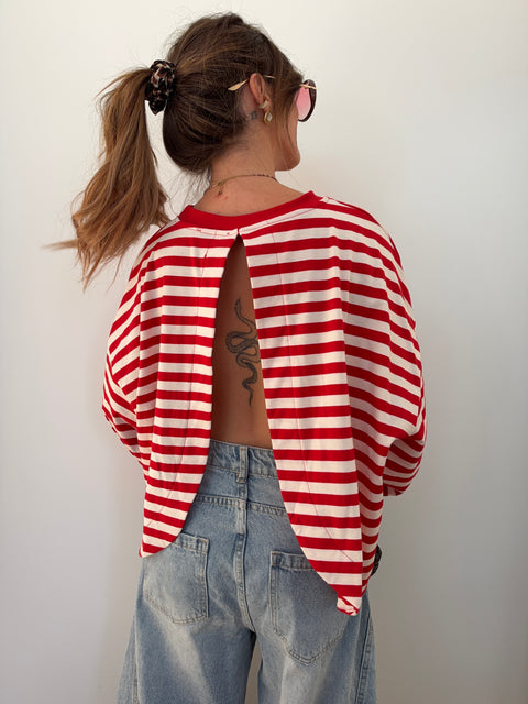 Haut Lover’s ELLA rayé - rouge & blanc