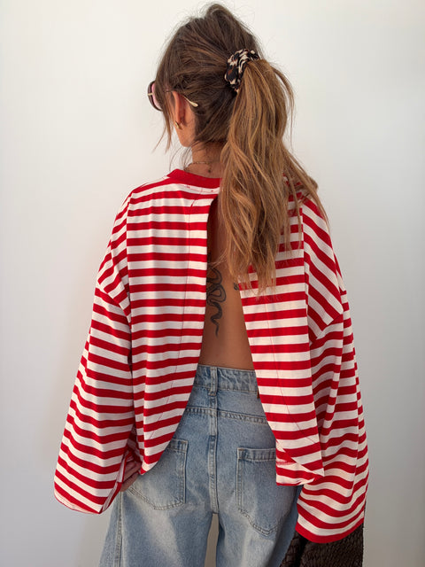 Haut Lover’s ELLA rayé - rouge & blanc
