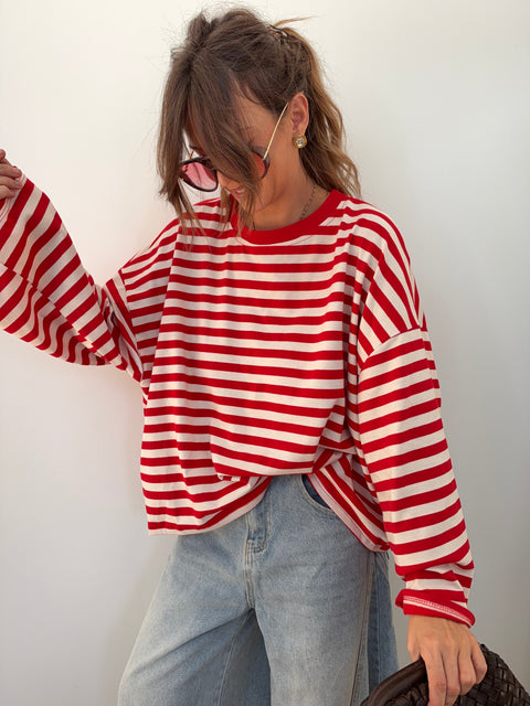 Haut Lover’s ELLA rayé - rouge & blanc