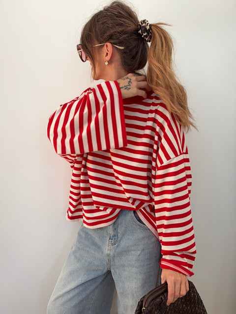 Haut Lover’s ELLA rayé - rouge & blanc