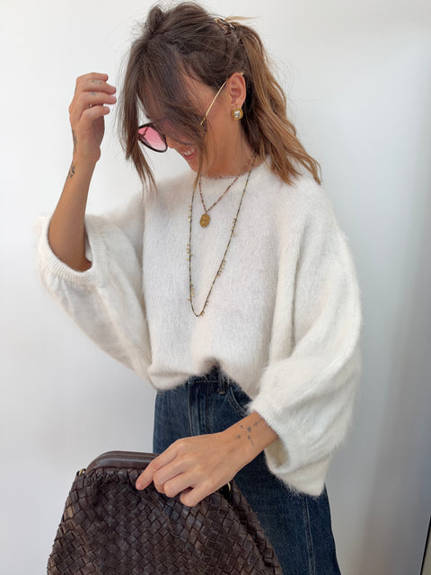 Pull douceur Alpaga - blanc