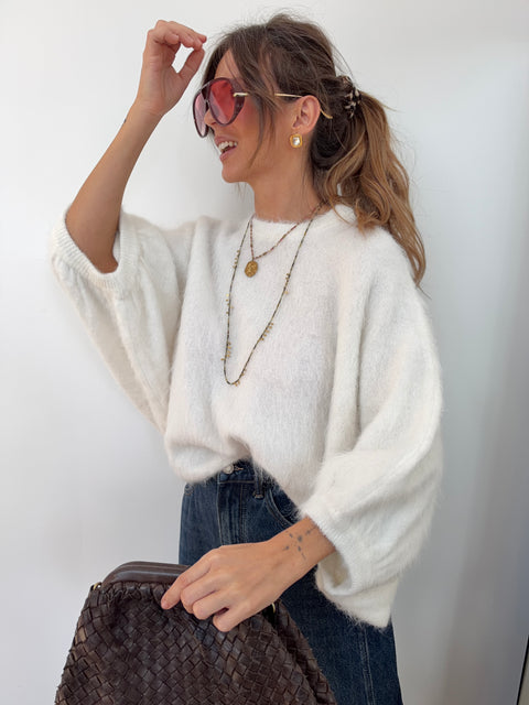 Pull douceur Alpaga - blanc
