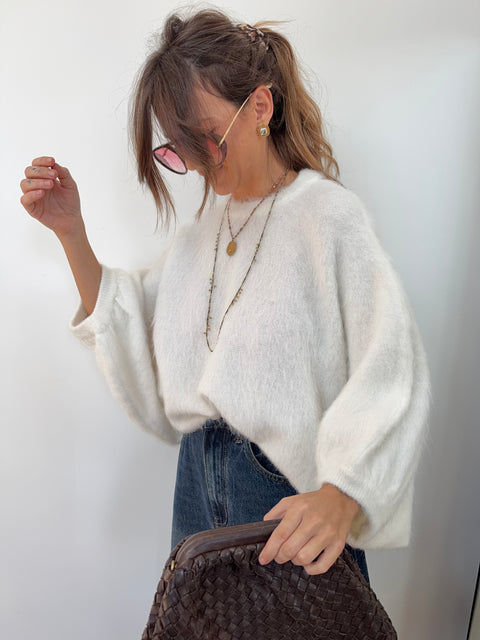 Pull douceur Alpaga - blanc