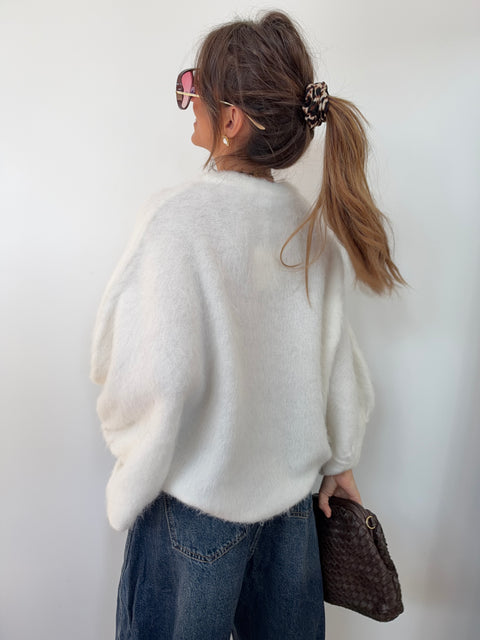 Pull douceur Alpaga - blanc