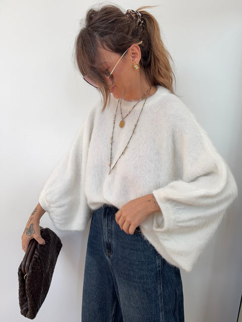 Pull douceur Alpaga - blanc