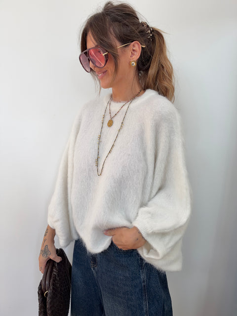 Pull douceur Alpaga - blanc