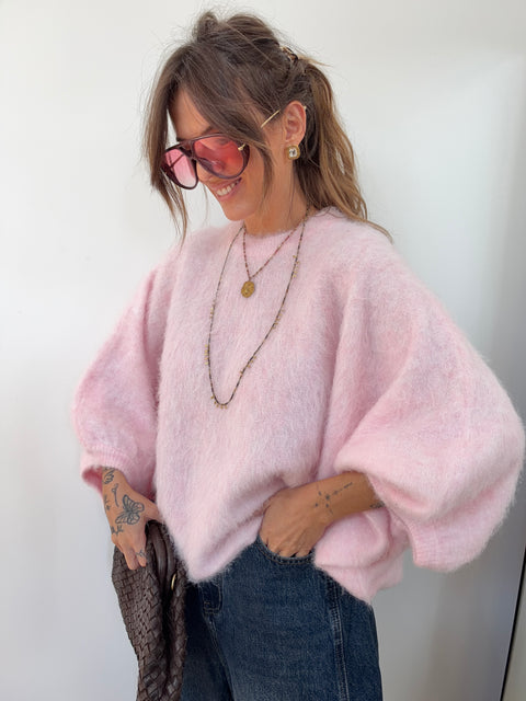 Pull Alpaga douceur - rose poudré