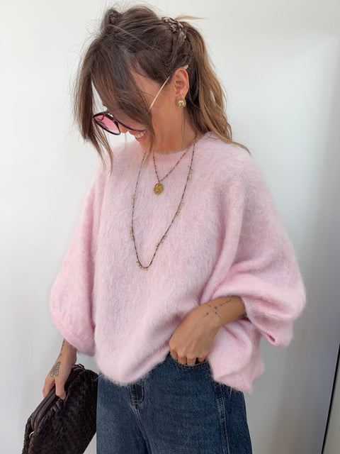 Pull Alpaga douceur - rose poudré