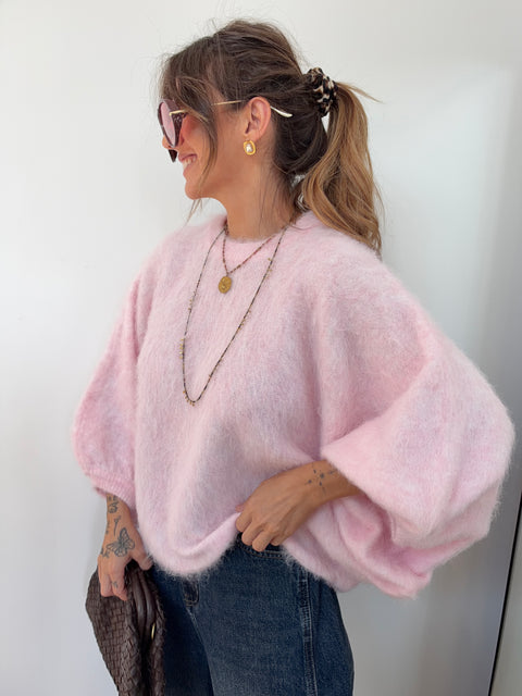 Pull Alpaga douceur - rose poudré