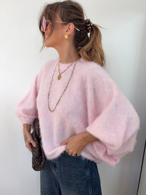 Pull Alpaga douceur - rose poudré
