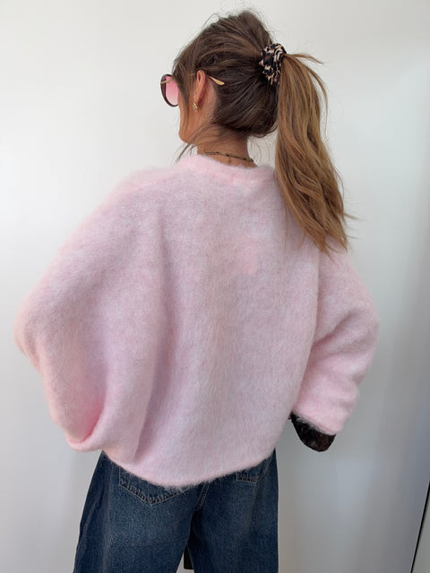 Pull Alpaga douceur - rose poudré