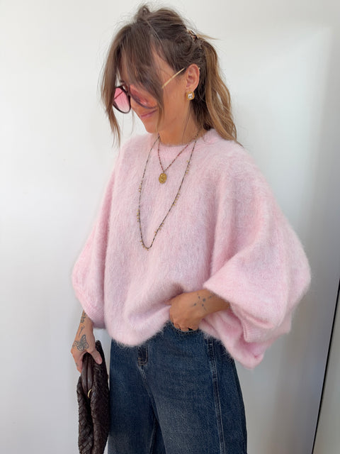 Pull Alpaga douceur - rose poudré