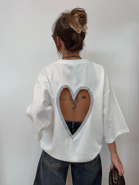 T-shirt coeur - Blanc