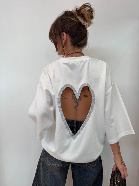 T-shirt coeur - Blanc