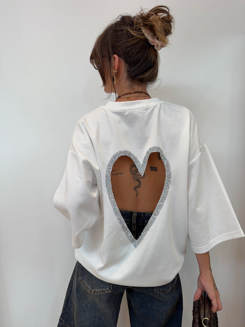T-shirt coeur - Blanc