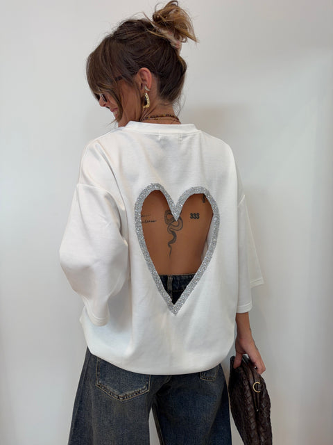 T-shirt coeur - Blanc