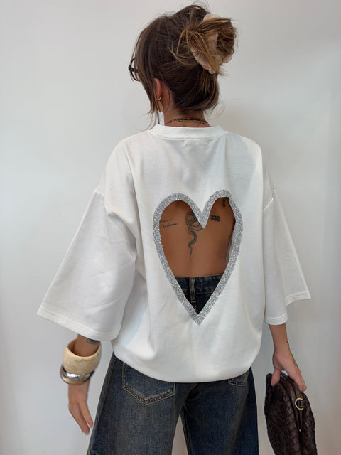 T-shirt coeur - Blanc