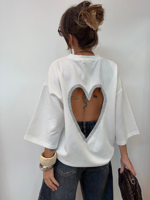 T-shirt coeur - Blanc