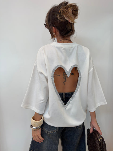 T-shirt coeur - Blanc