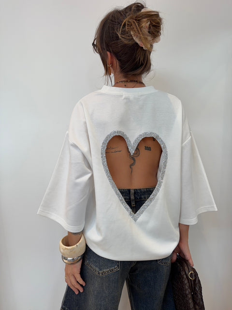 T-shirt coeur - Blanc