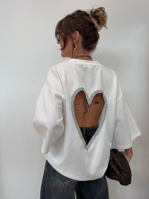 T-shirt coeur - Blanc